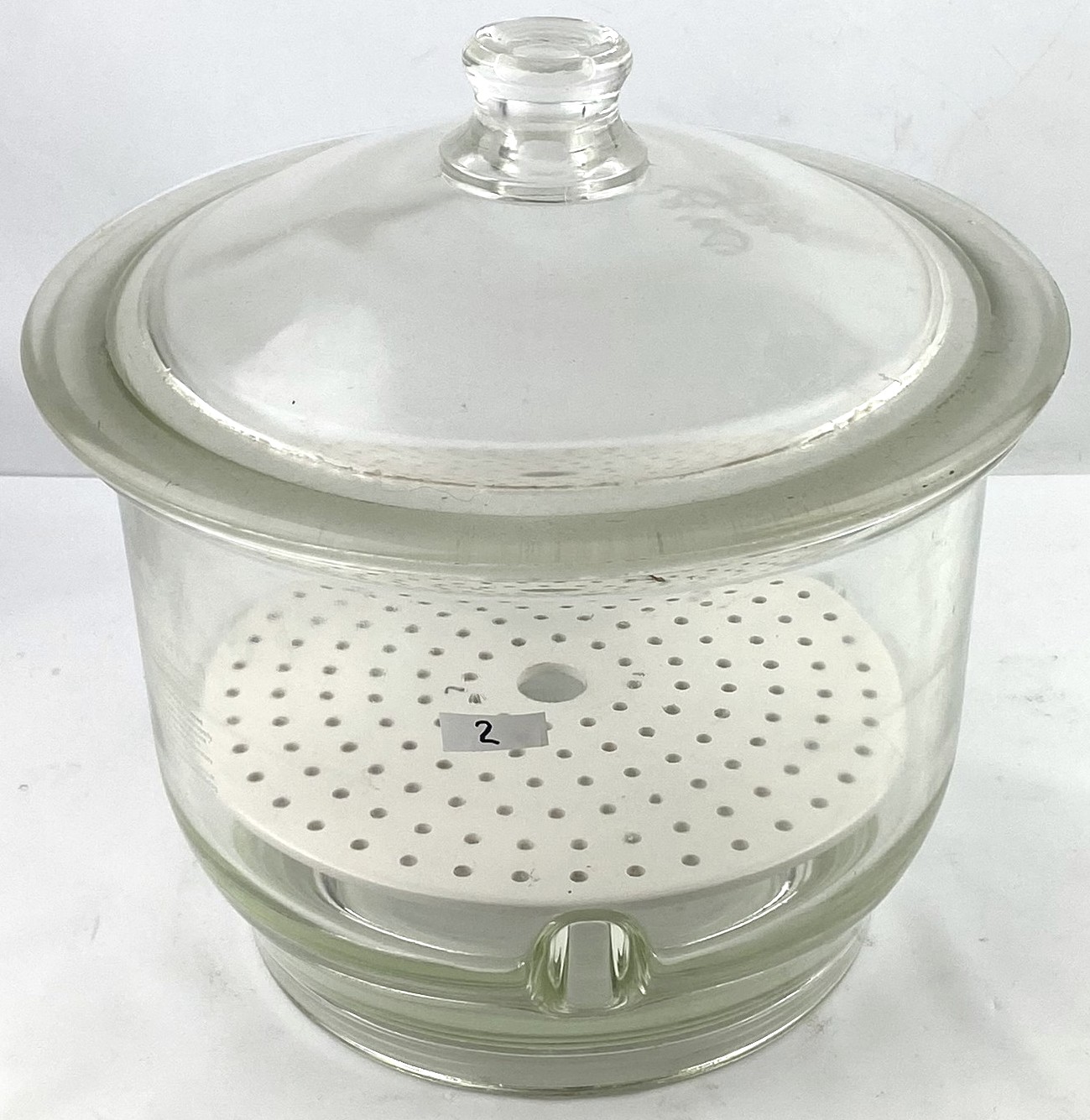 Used Corning PYREX 3081-250 (or Similar) Glass Desiccator with Support Plate (10.5L)