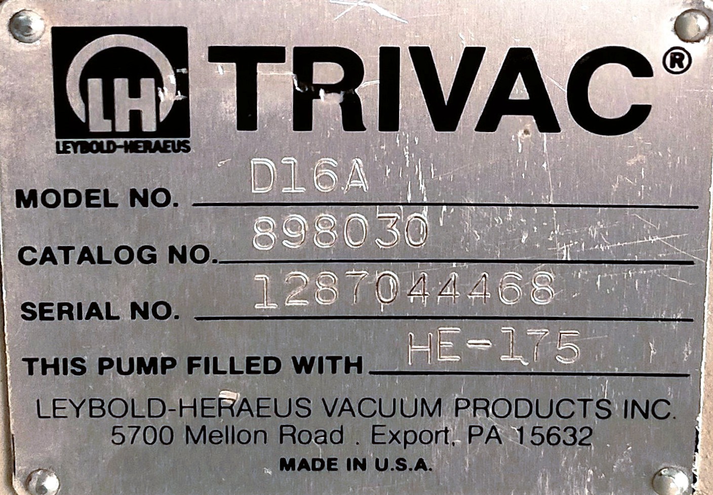 Used Leybold Trivac D16A Rotary Vacuum Pump (14.1cfm)