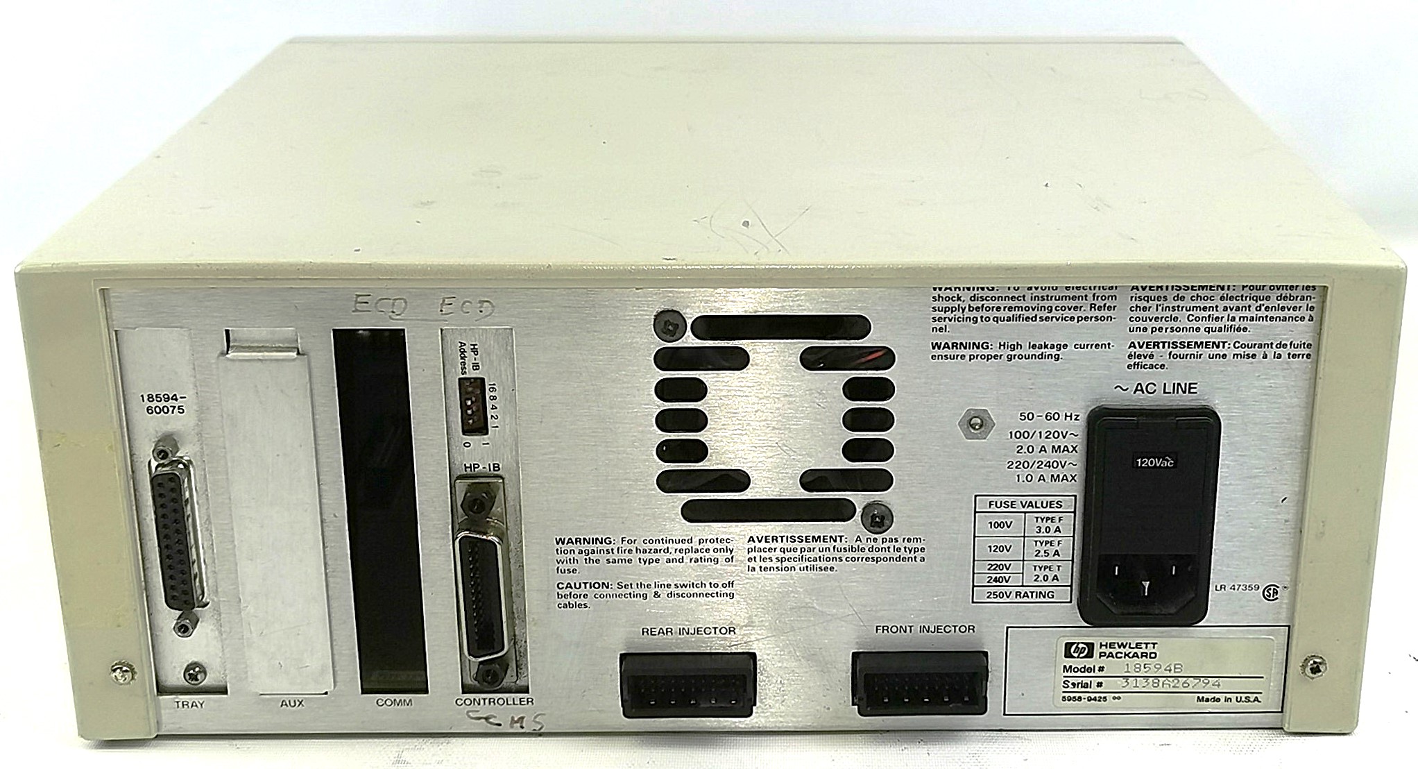 Used Hewlett Packard 7673 (18594B) Autosampler Controller