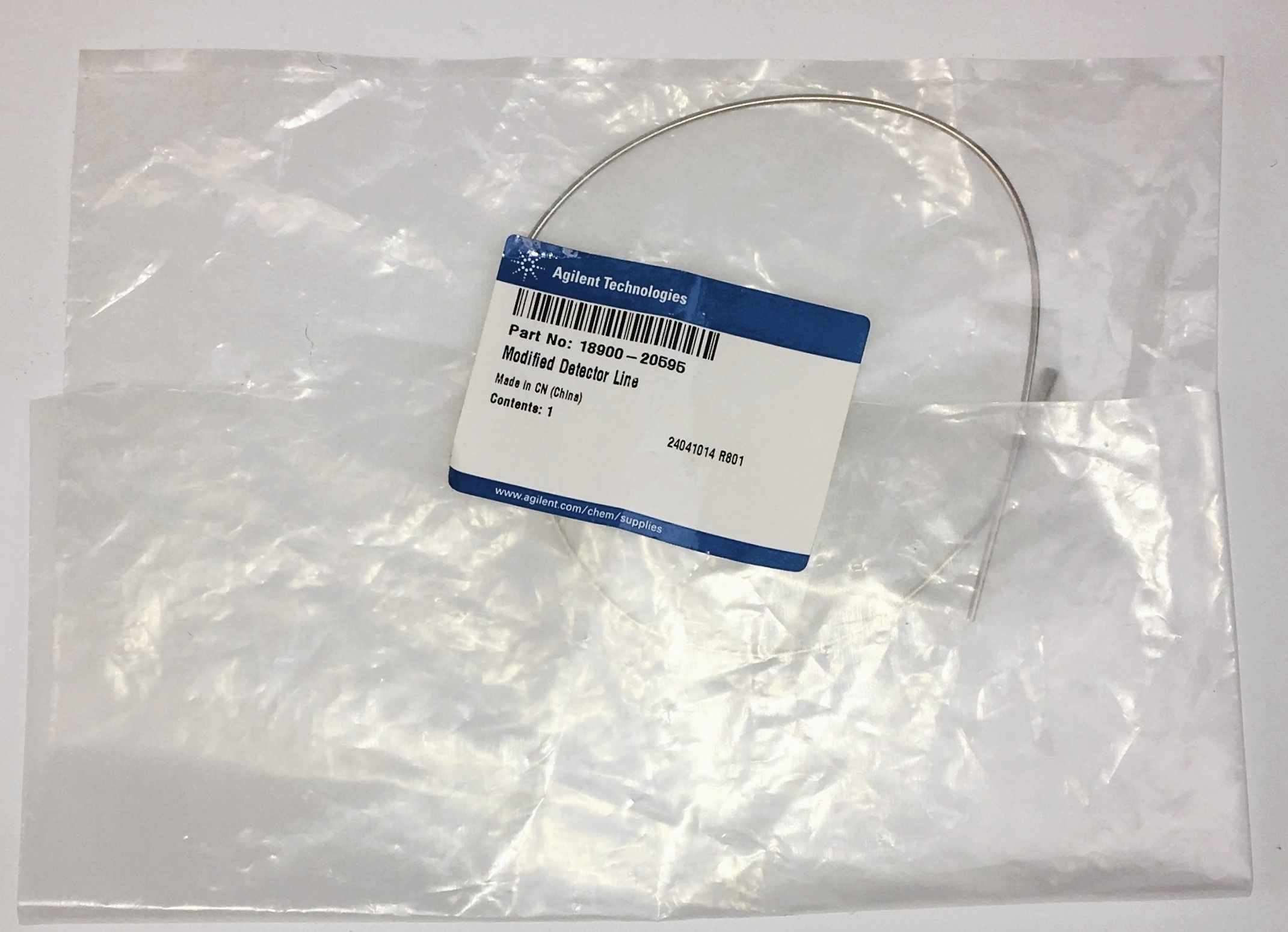 New Open Box Agilent 18900-20595 Modified Detector Gas Line