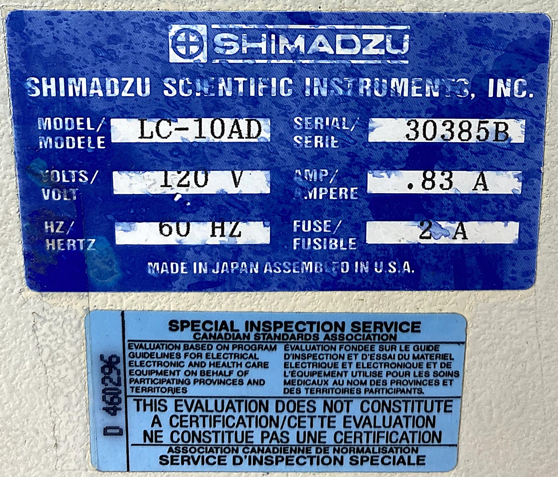 Used Shimadzu LC-10AD LC Pump