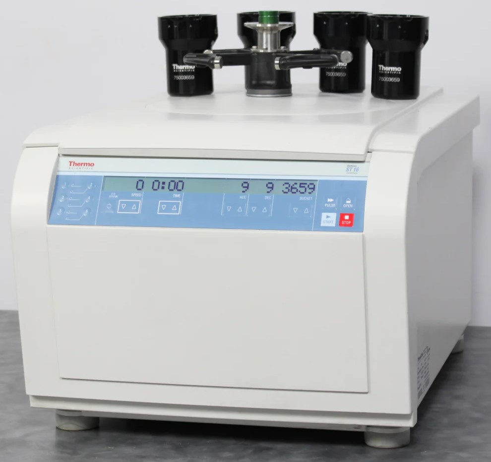 Used Thermo Sorvall ST 16 Centrifuge with TX-200 Rotor and Buckets (4 x 180mL)