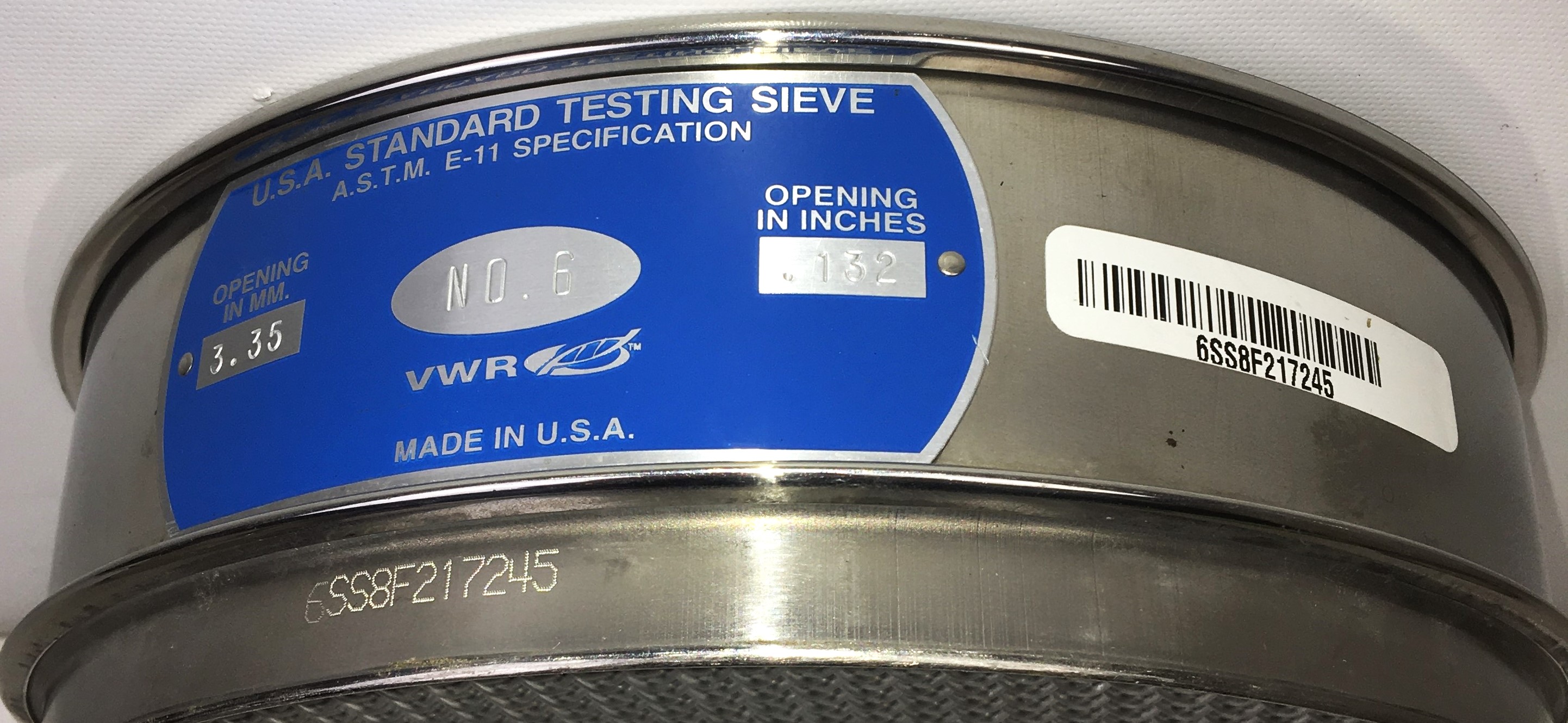 Used VWR Stainless Steel Sieve Kit - 8" Diam (Set of 4)