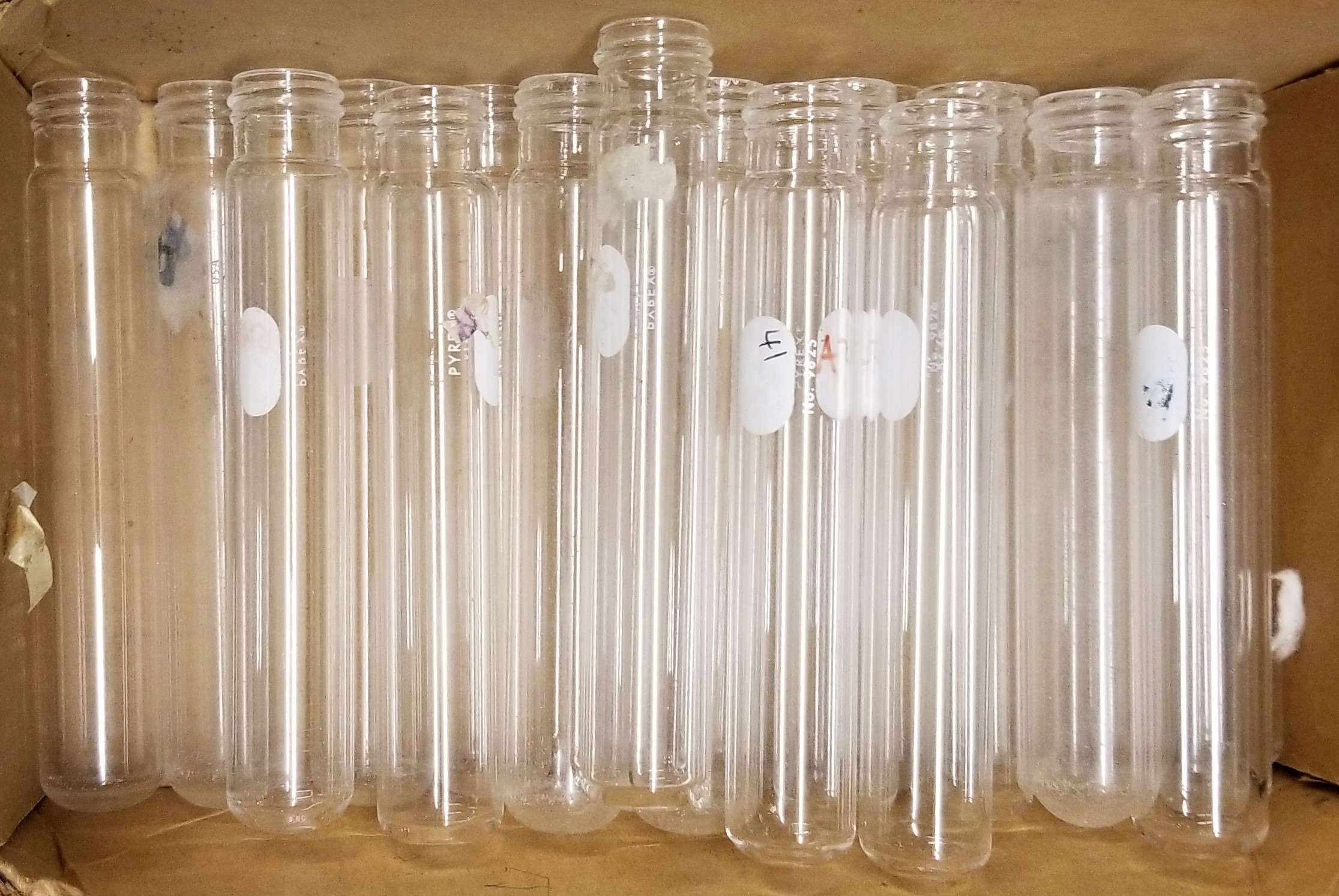 Used Corning PYREX and Kimble KIMAX 13 x 100mm Culture Tubes (Lot of 360 Tubes)