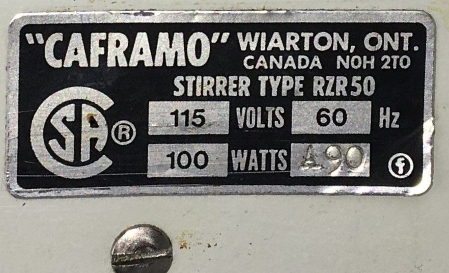 Used Caframo RZR50 Overhead Stirrer with Stand