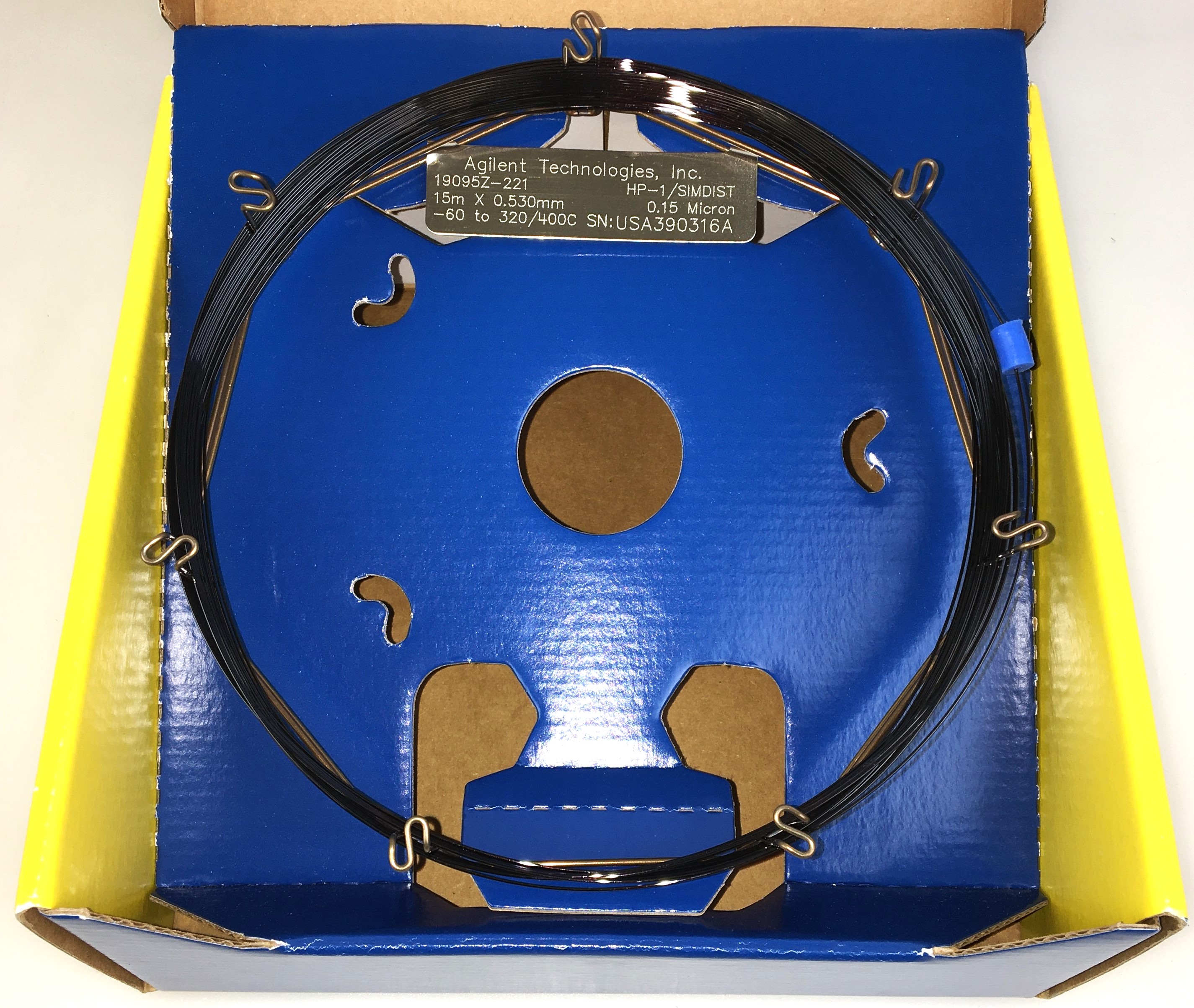 New Open Box Agilent HP-1/SIMDIST (19015Z-221) Capillary Column (15M x 0.53mm x 0.15µm)