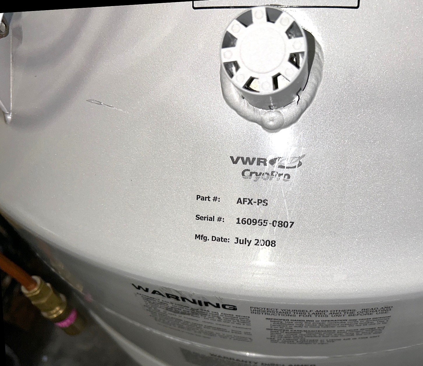 Used VWR CryoPro AFX-PS Autofill Liquid Nitrogen Tank (35L)