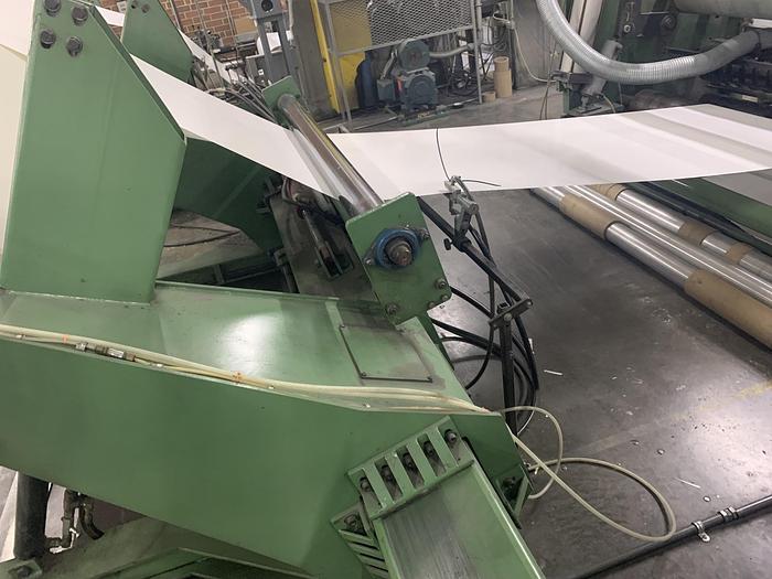 Used 72" WIDE POWELL SHAFTLESS FLOOR PICK UP UNWIND STAND - PENDING SALE