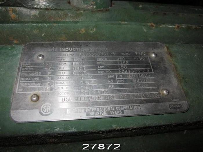Used Toshiba-S235503H6125-AC Motor, 125 HP, 11 #27872