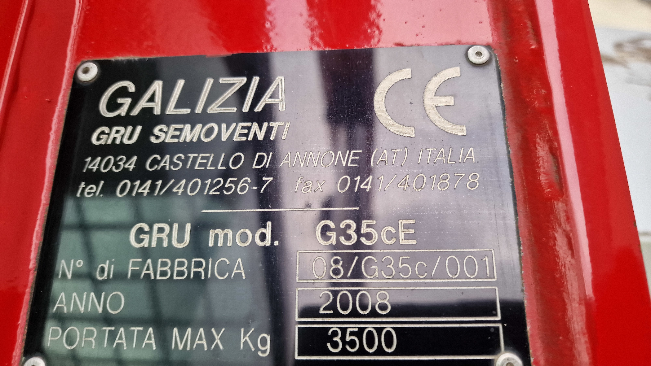 Used 2008 Galizia G35 Pick & Carry Crane