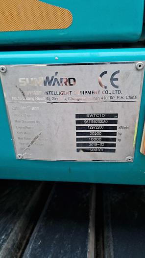 Used Sold - 07/23 - 2019 Sunward SWTC10 Mini Crawler Crane