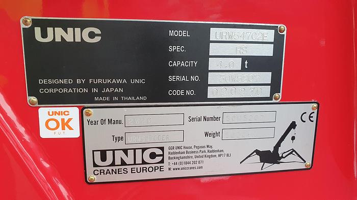 Used Sold - 01/21 - 2020 UNIC URW-547 CDER Mini Spider Crane