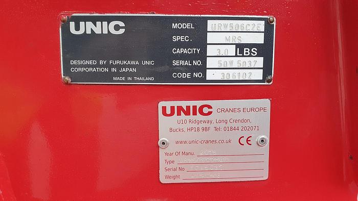 Used Sold - 01/22 - 2016 UNIC URW-506 CDMER Mini Spider Crane