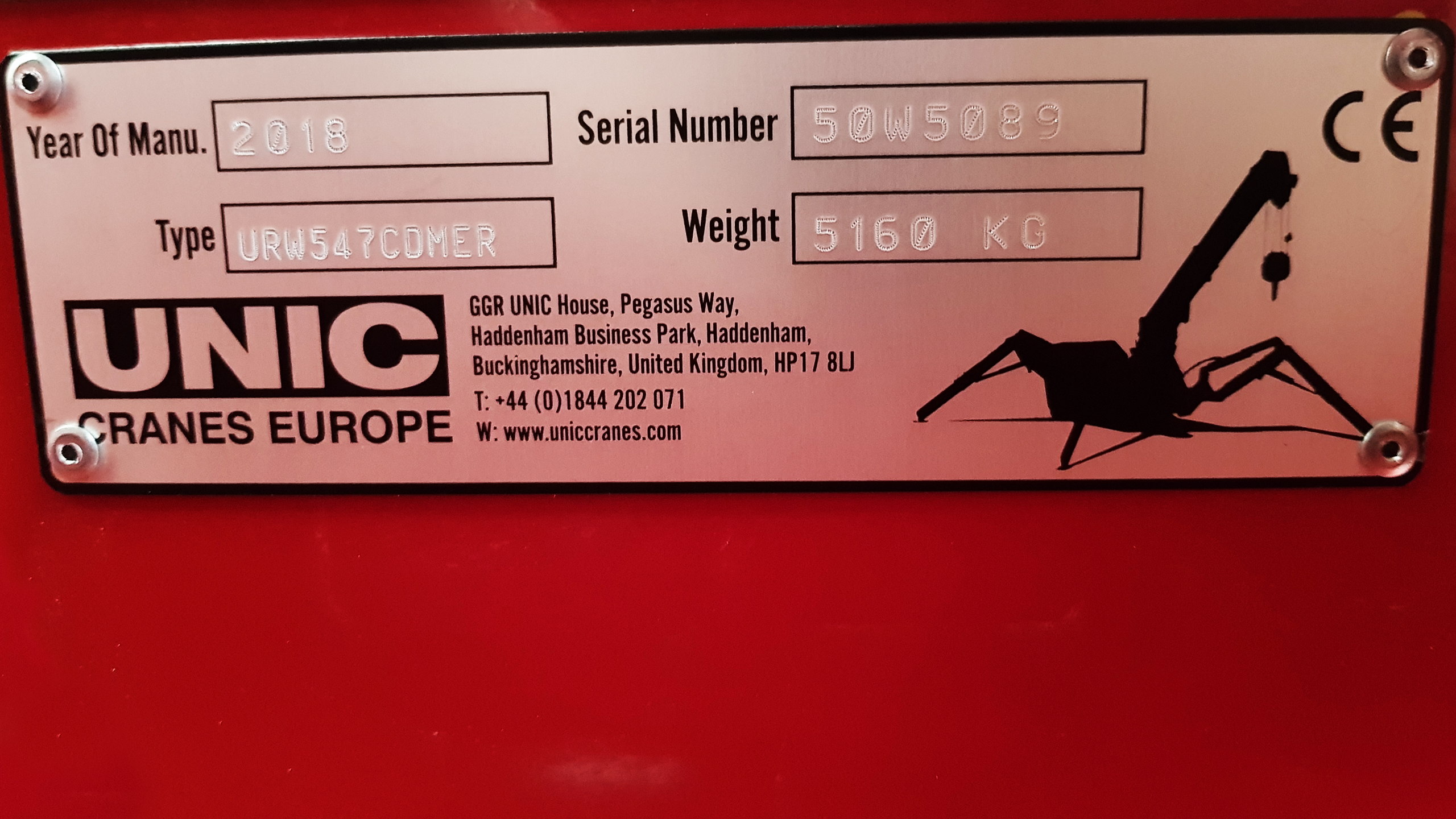 Used Sold - 01/19 - 2018 UNIC URW-547 CDMER Mini Spider Crane