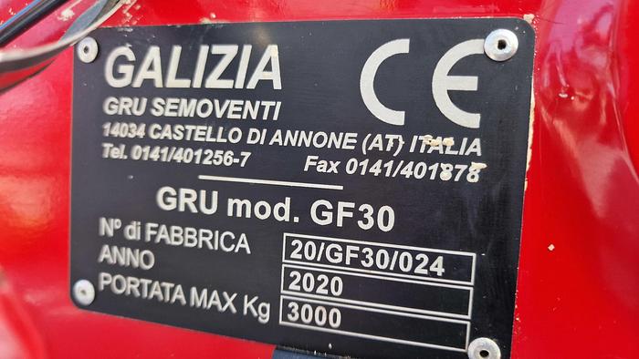 Used 2020 Galizia GF30 Pick & Carry Crane