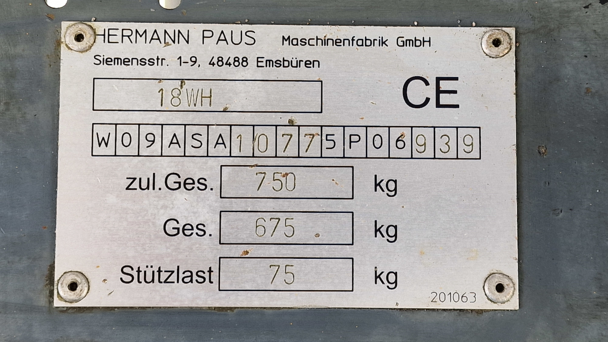 Used Sold - 04/24 - 2022 Paus Easy Big WH Ladder Hoist