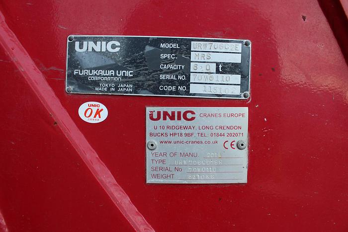 Used Sold - 06/22 - 2014 UNIC URW-706-2 CDMER Mini Spider Crane
