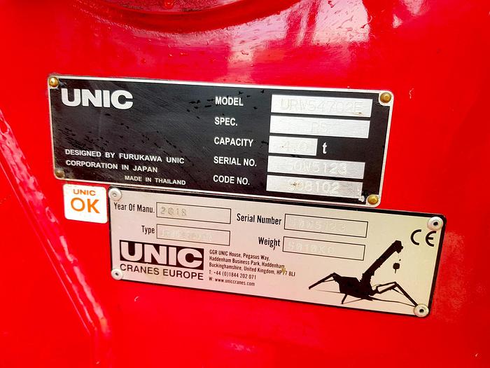 Used Sold - 09/20 - 2018 UNIC URW-547 CDER Mini Spider Crane