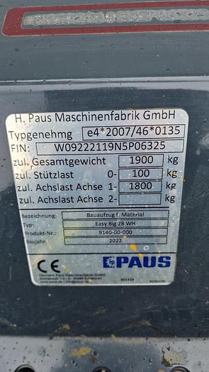 Used 2022 Paus Easy Big WH Ladder Hoist