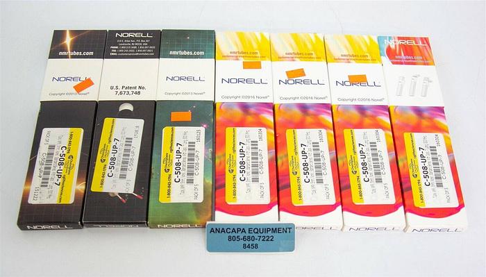 Used Norell C-508-UP-7 NMR 5mm Tube with caps, 500 MHz 7" Lot of 7 packs New (8458)K