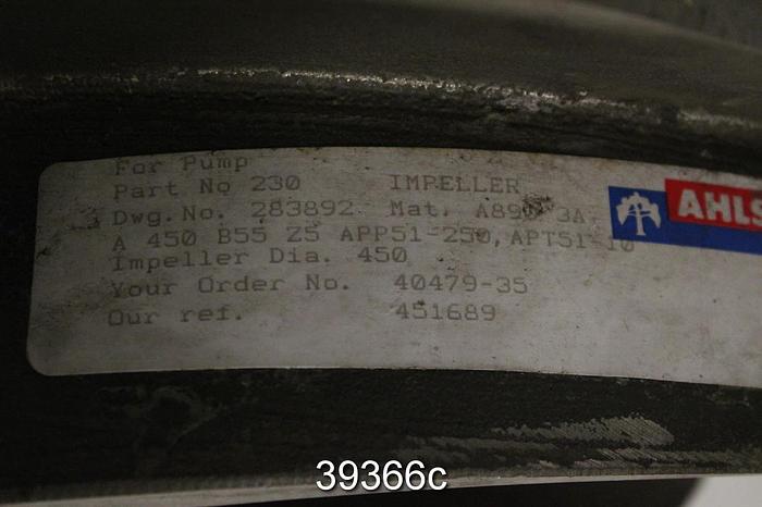 Unused Sulzer APT51-10, APP51-250 Pump Impeller, 5-Vane, 18" Diameter A450 B55 Z5 #39366