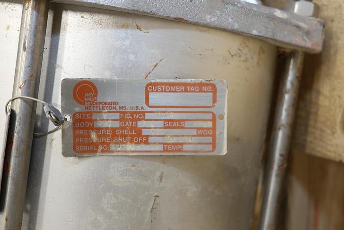 Used Wey 6" Air Operated Knife Gate Valve #44246