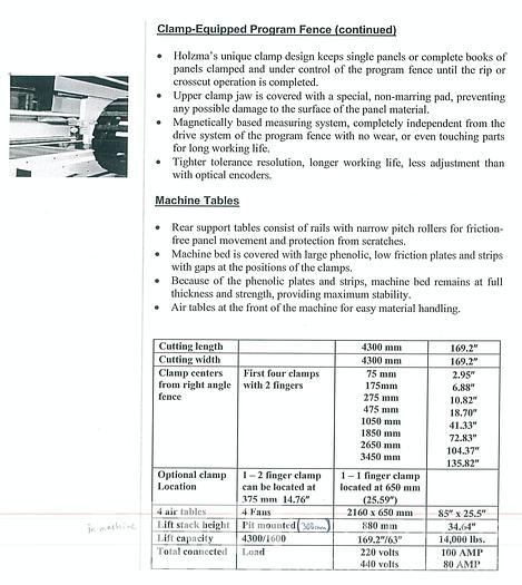 Used 2008 Holzma HPL 11 Rear Load Panel Saw