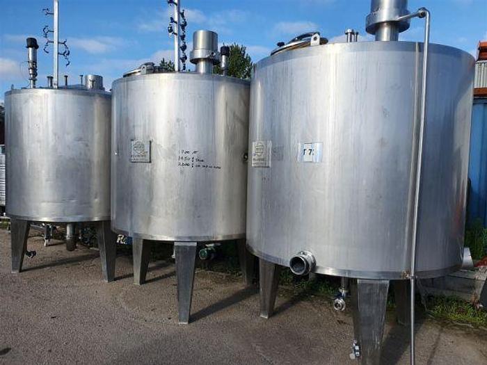 Used 3,000 Litre Stainless Steel Insulated Tanks