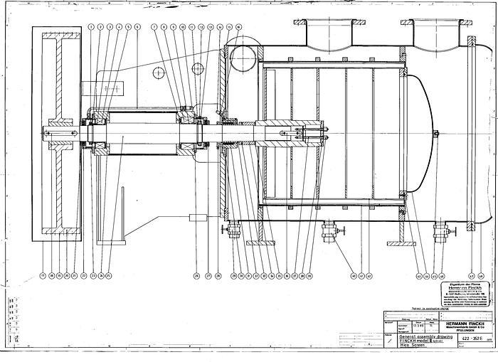 Used Finckh HICO III Horizontal Pressure Screen Drive With Stainless Steel Rotor #21433