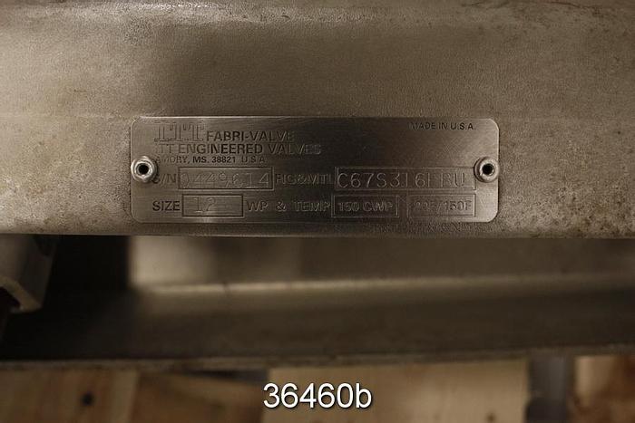 Used Fabri 12" Hand Operated Knife Gate Valve #36460