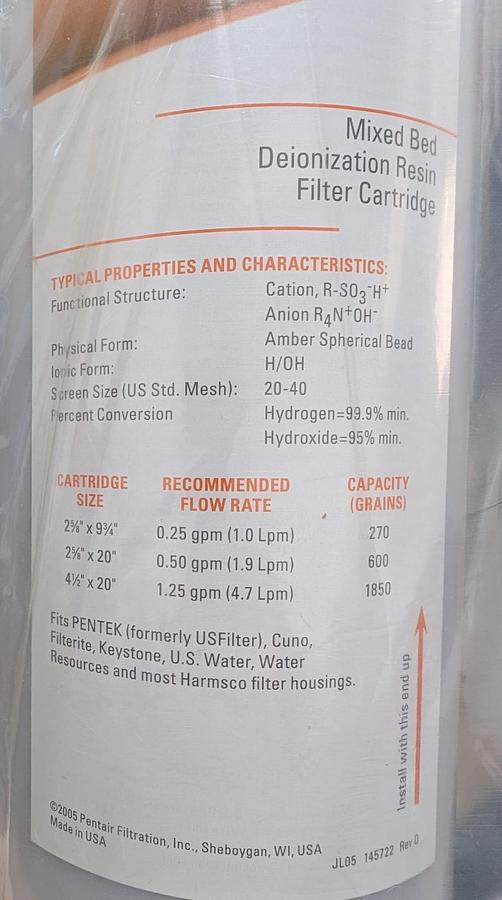 Used Pentek / Pentair  20″ × 4.5″