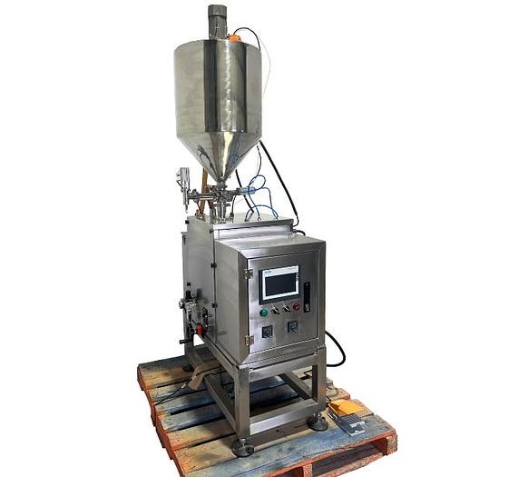 D'occasion Semi-automatic piston filler with heated hopper and agitator