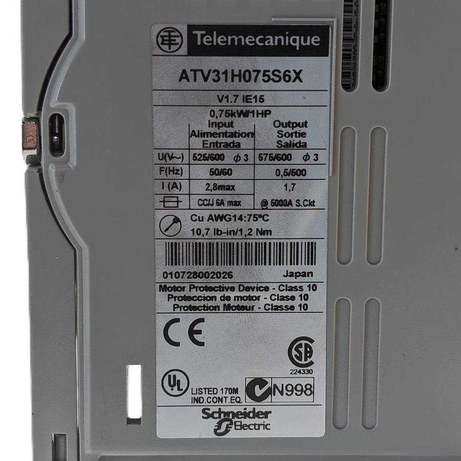 Used Telemecanique  ALTIVAR 31 ATV31H075S6X