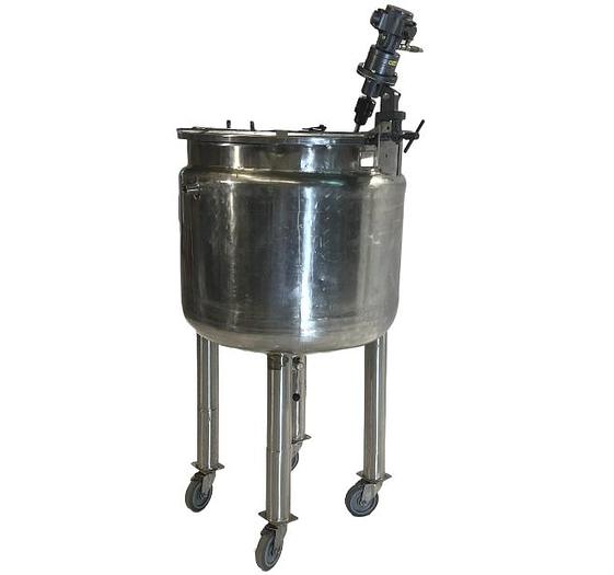 D'occasion Mobile jacketed 227 L (60 GAL) SS316 tank with air mixer