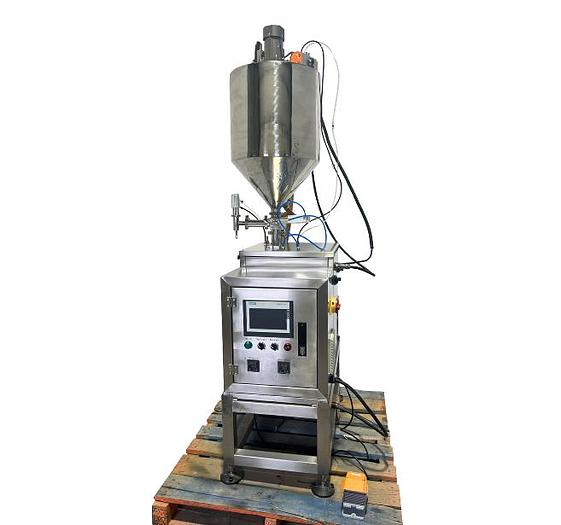 D'occasion Semi-automatic piston filler with heated hopper and agitator