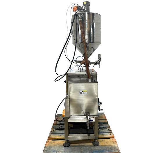 D'occasion Semi-automatic piston filler with heated hopper and agitator