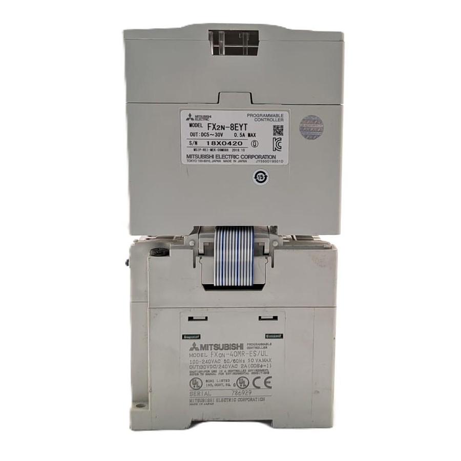 Used 1997 Mitsubishi MELSEC FX0N-40MR-ES/UL + FX2N-8EYT
