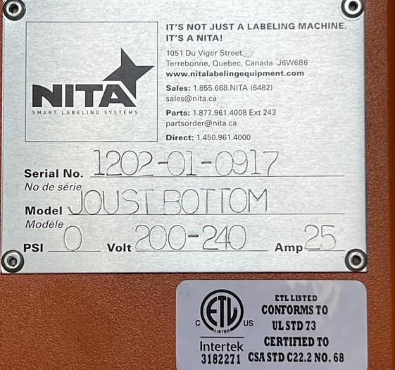 Used NITA JOUST BOTTOM - Bottom labeler