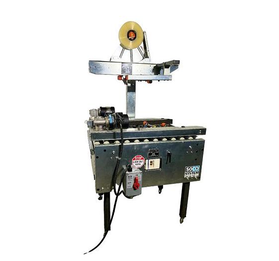 Used SOCO SYSTEM T-10 - Semi-automatic top & bottom case/box sealer