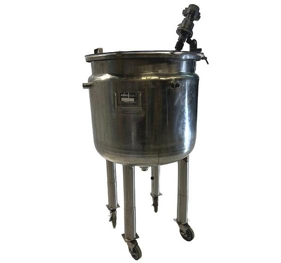 D'occasion Mobile jacketed 227 L (60 GAL) SS316 tank with air mixer