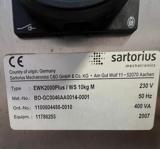 D'occasion Sartorius Mechatronics EWK2000Plus / WS 10kg M - Checkweigher