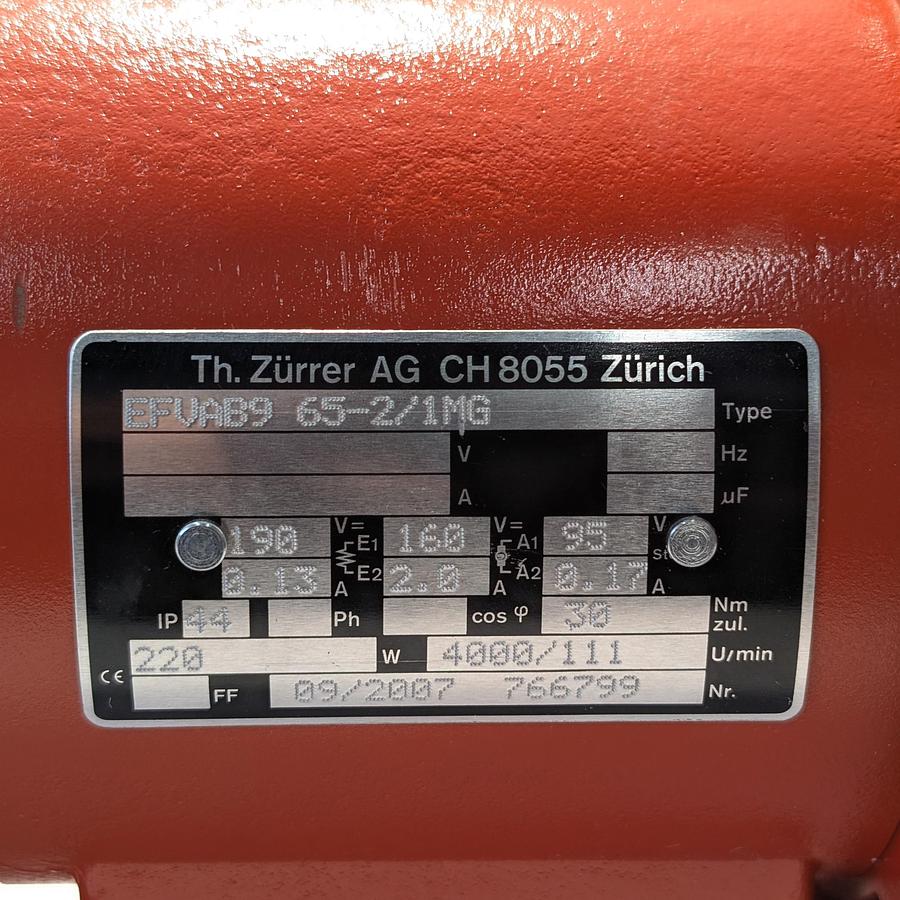 Used TH. ZURCHER AG EFVAB9 65-2/1MG