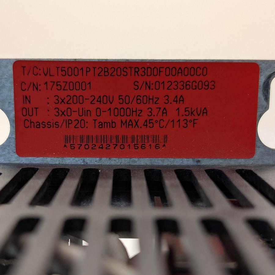 Used Danfoss VLT5001PT2B20STR3DOF00A00C0