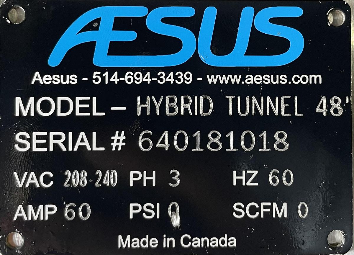 Used AESUS HYBRID TUNNEL 48'' - Tunnel de rétraction hybride à vapeur