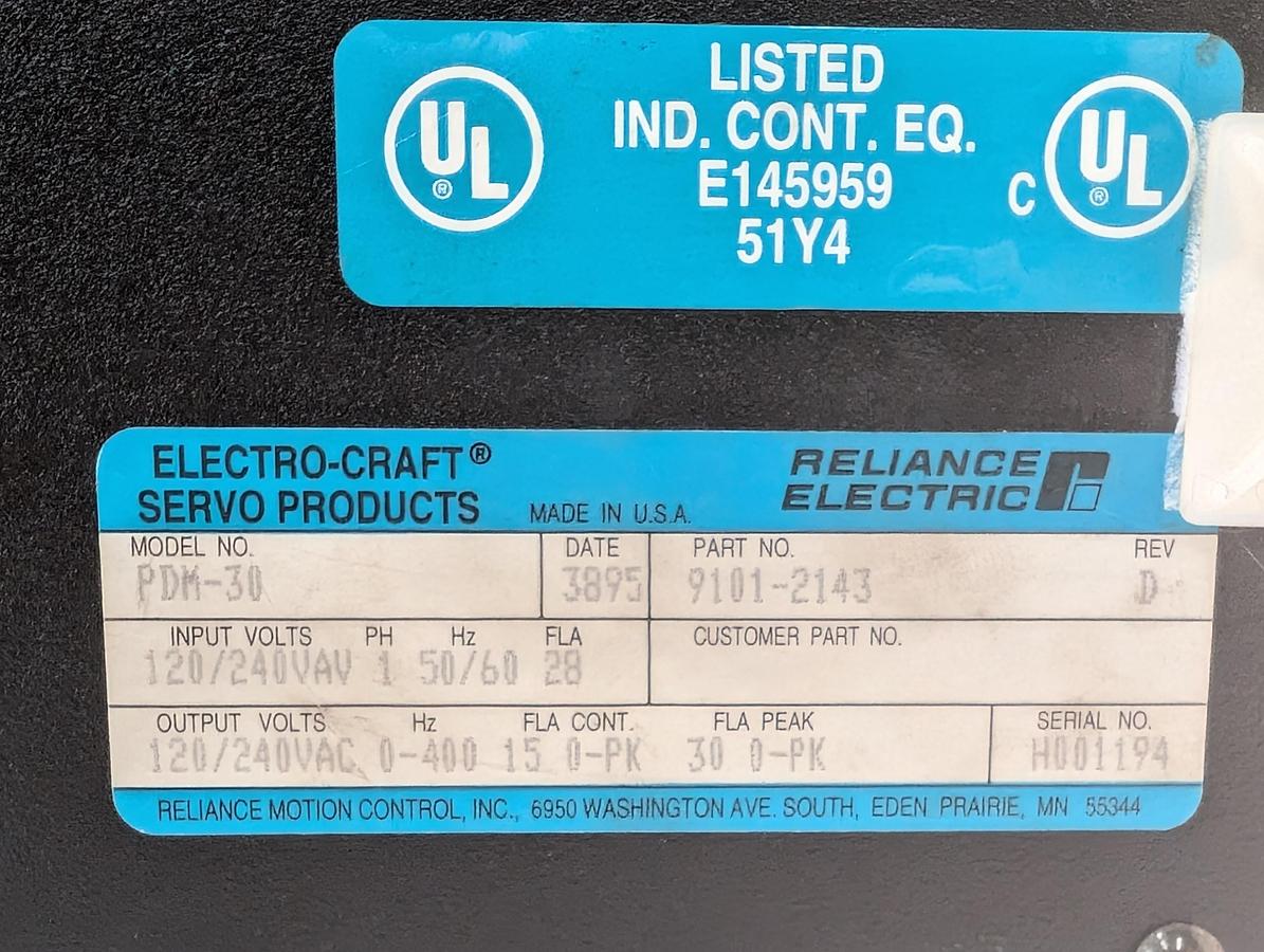 Used Electro-Craft / Reliance Electric  IQ 2000 PDM-30