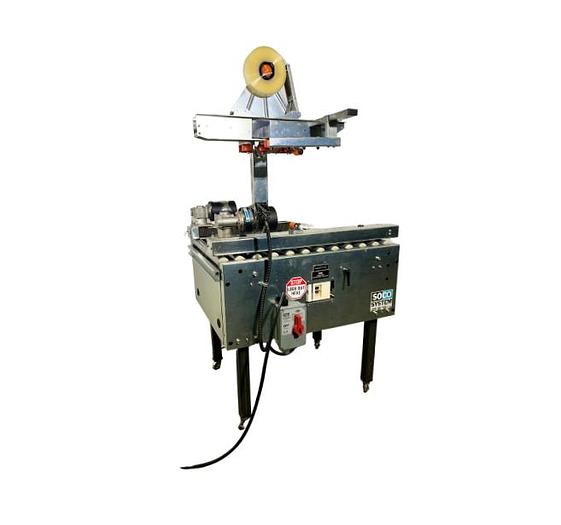 Used SOCO SYSTEM T-10 - Semi-automatic top & bottom case/box sealer