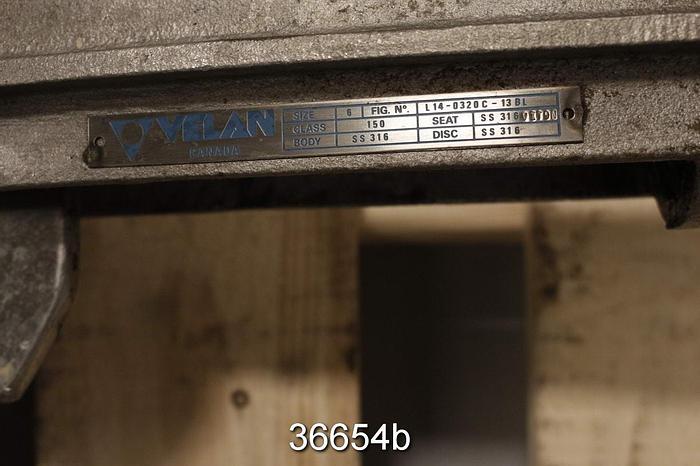 Used Velan 6" Hand Operated Knife Gate Valve #36654