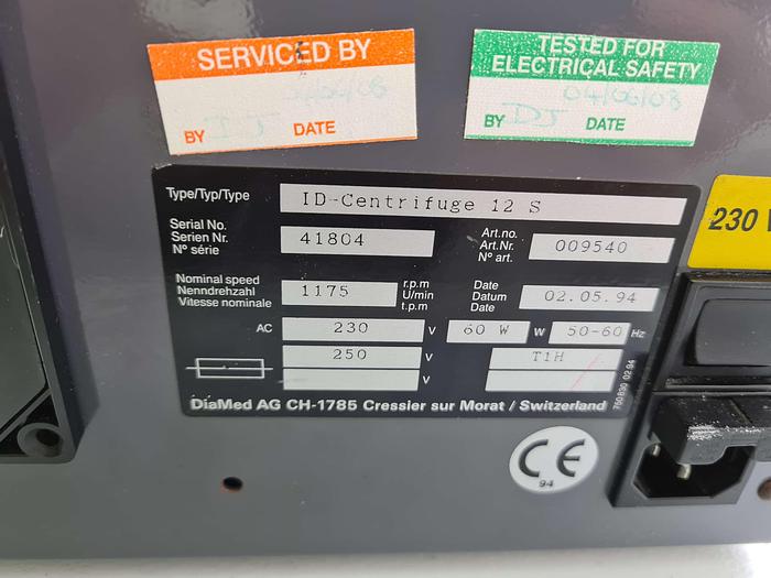 Used DiaMed ID-Centrifuge 12 S