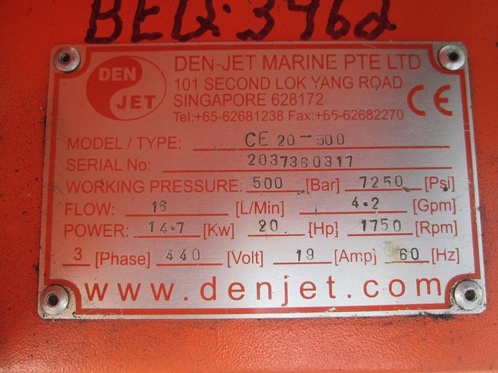 Used Den-Jet CE20-500 High-Pressure Water Blaster