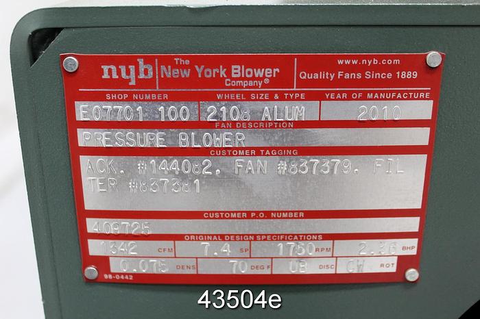 Unused NY Blower 2108 Alum Blower #43504
